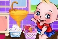 Bébé fait la lessive Bébé fait la lessive