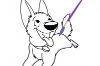 Coloriage d’adorables petits chiens Coloriage d’adorables petits chiens