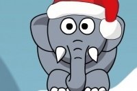 Éléphant de Noël ronflant